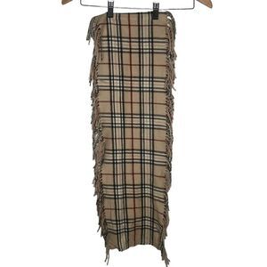 Unisex Adult Plaid Scarf‎ Cashmink By V Fraas Fringe Trim Acrylic Preppy Striped